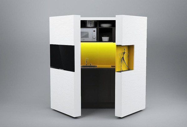 La cucina dentro un armadio